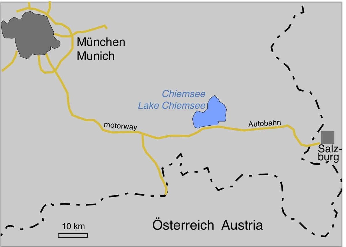 Kaart, järved ofmunich 