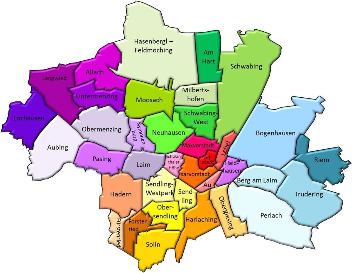 müncheni linnaosade kaart