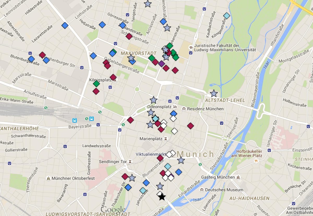 Kaart müncheni sulgemise kaudu altstadt