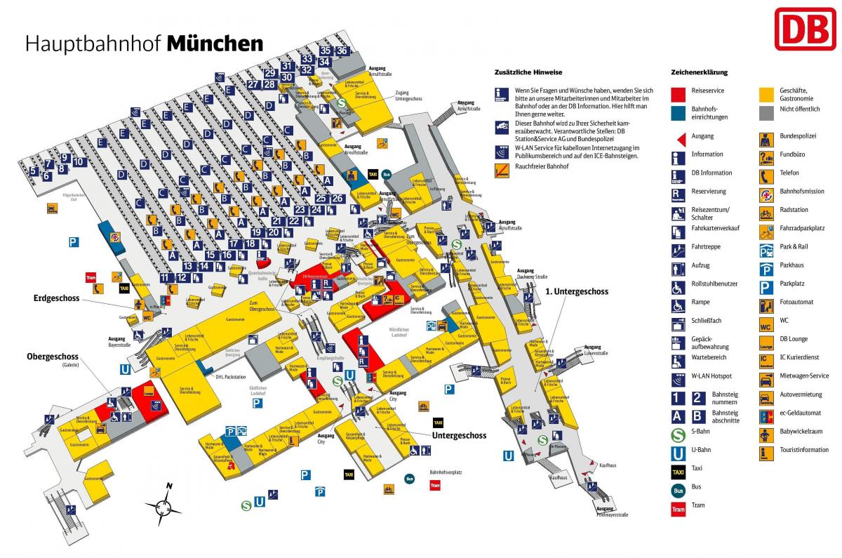 müncheni central raudteejaam kaart
