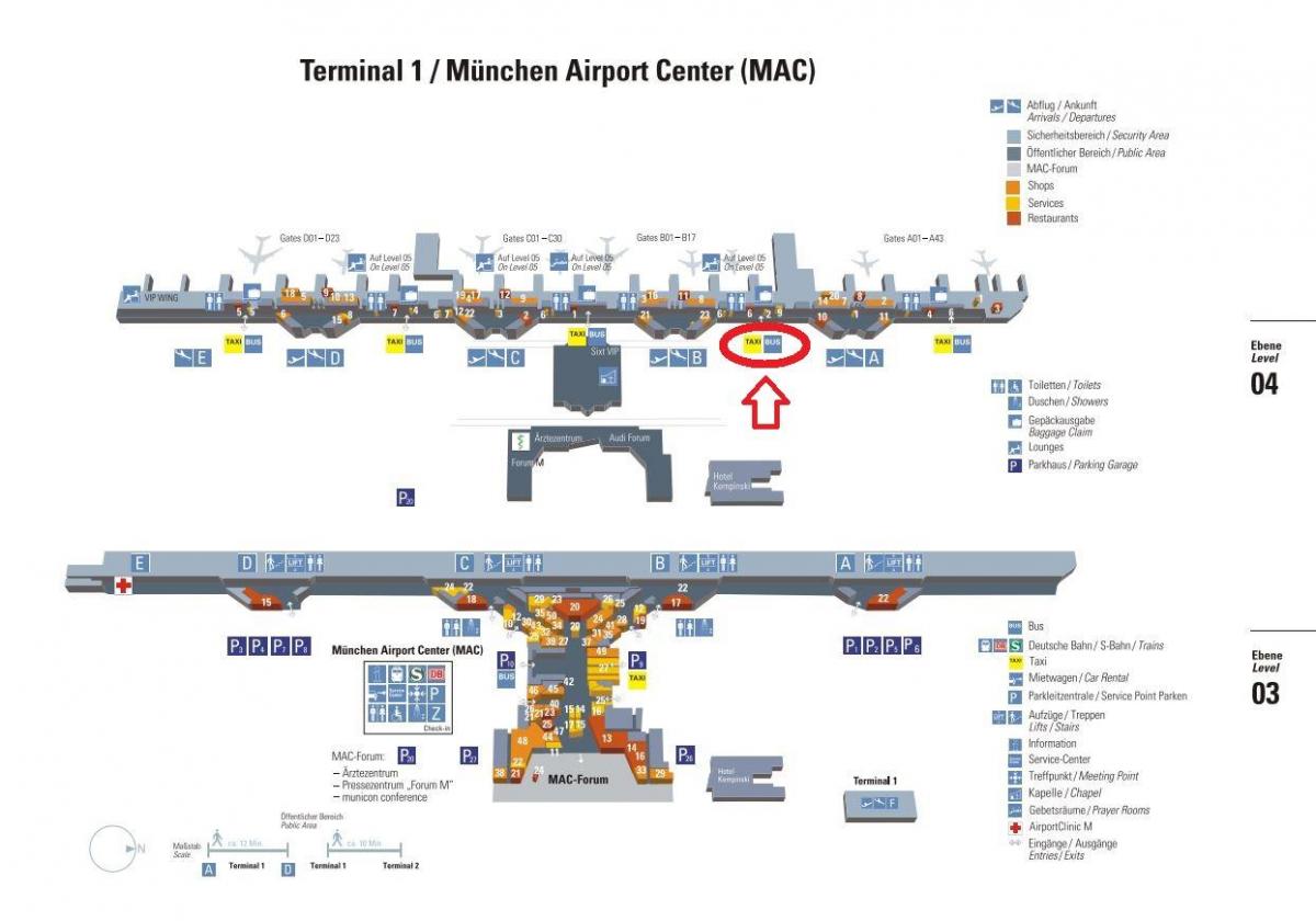 Kaart müncheni lennujaama terminal 1