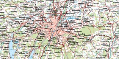 Kaart müncheni ja ümbritsevad linnad