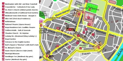 Müncheni vaatamisväärsusi kaart