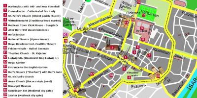 Kaart münchen city center vaatamisväärsused